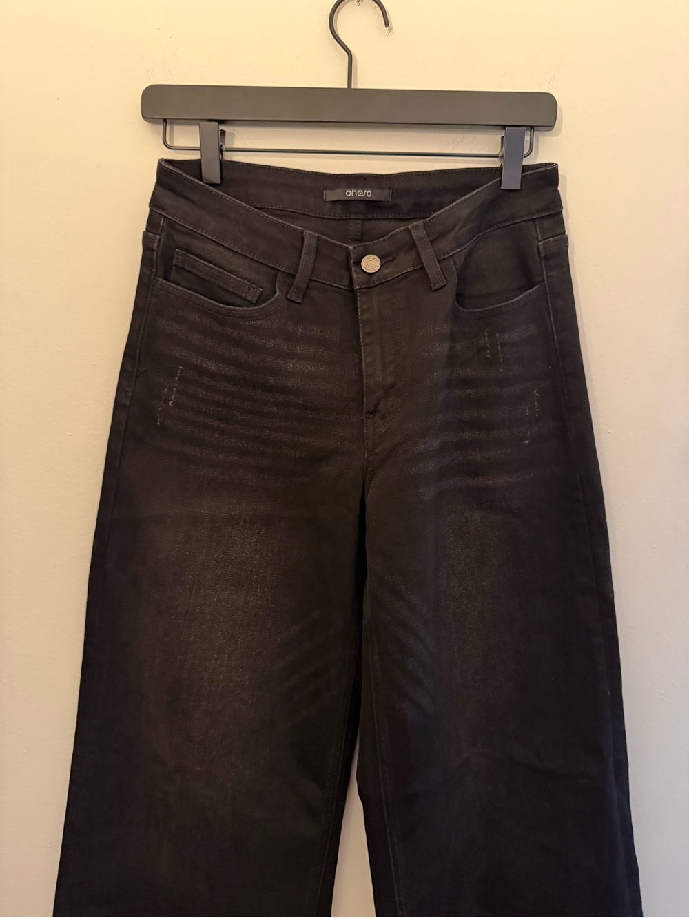 Black High-Rise Wide Leg Jeans